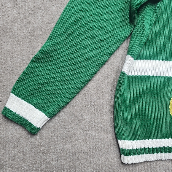 Fate Pickleball Embroidered Cardigan Sweater Size Small Green White Button Front - Picture 7 of 11